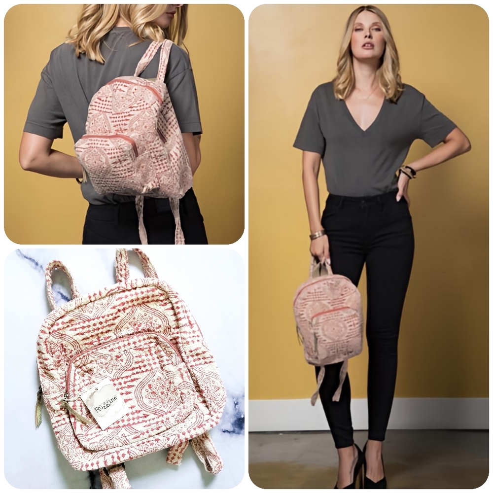 NWT Handmade Boho Backpack in Rust